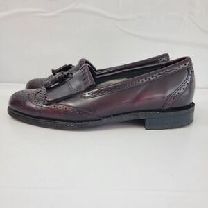 Dexter Mens Burgundy Leather Wingtip Tassel Loafer Dress Shoe Size 9.5 M‎ VTG